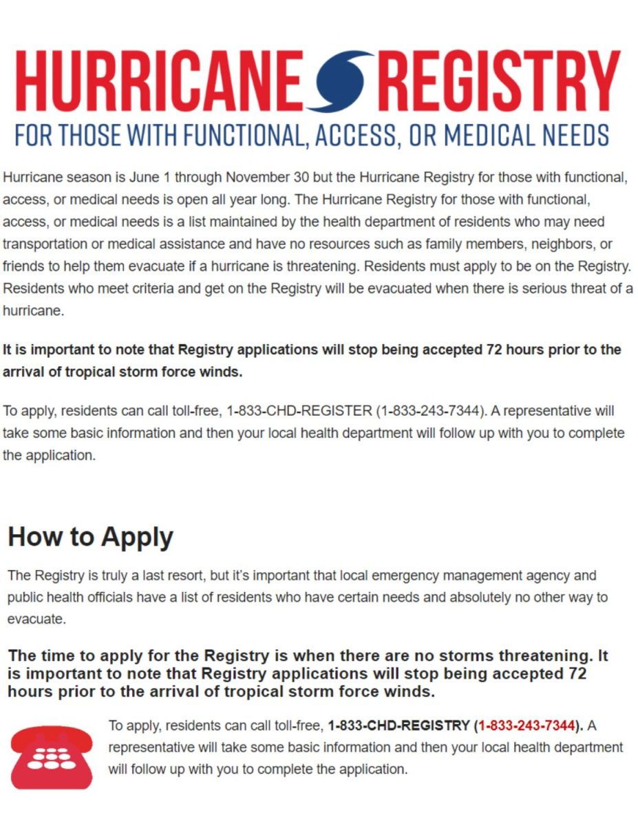 Hurricane Registry information